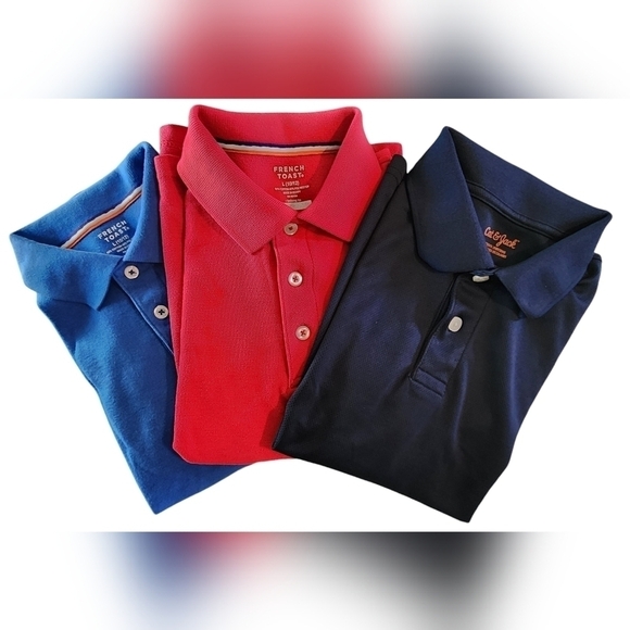 Boys Uniform Shirt Bundle Lot of 3 Size Large Cat & Jack French Toast - Picture 1 of 11